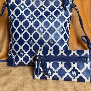Dooney & Bourke Becca Marine Crossbody Nautical Bag Purse and Matching Wallet